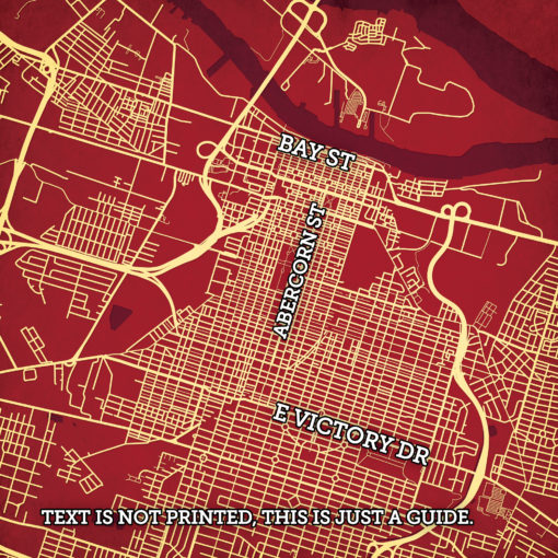 Savannah, Georgia Map Art by City Prints - Image 2