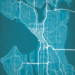 Seattle, Washington Map Art by City Prints