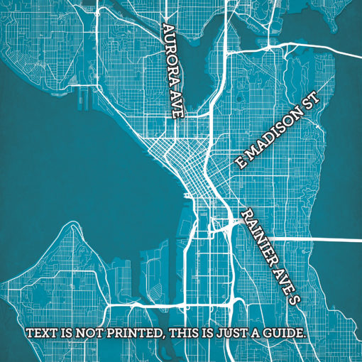 Seattle, Washington Map Art by City Prints - Image 2