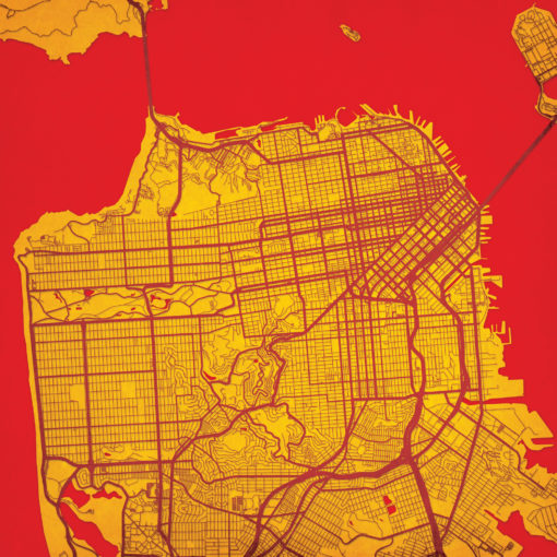 San Francisco, California Map Art by City Prints