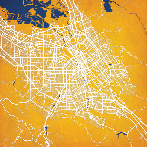 San Jose, California Map Art by City Prints