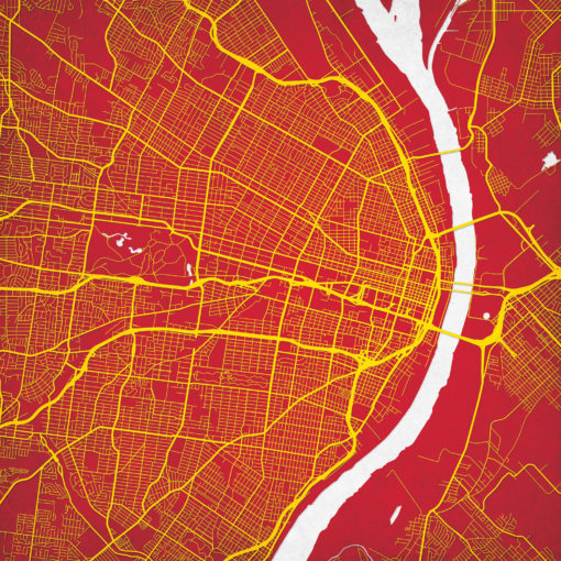 St. Louis, Missouri Map Art by City Prints