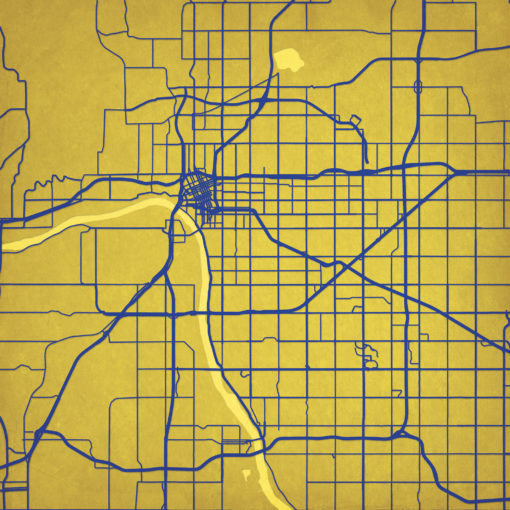 Tulsa, Oklahoma Map Art by City Prints