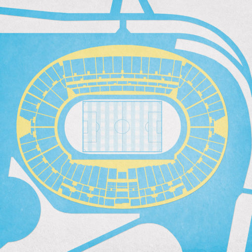 Stadio Olimpico Map Art by City Prints