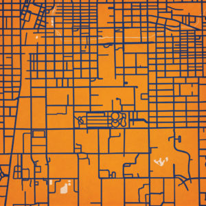 University of Illinois Campus Map Art by City Prints