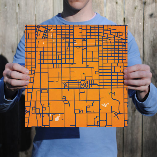 University of Illinois Campus Map Art by City Prints - Image 3