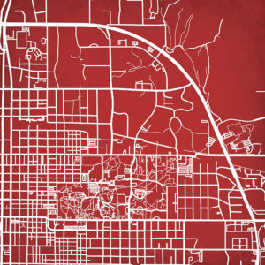 Indiana University Campus Map Art by City Prints
