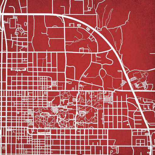 Indiana University Campus Map Art by City Prints