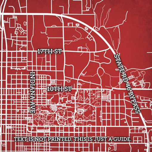 Indiana University Campus Map Art by City Prints - Image 2