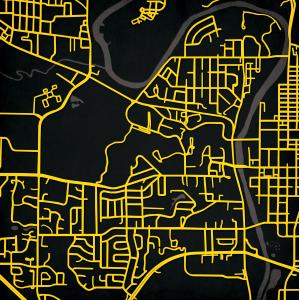 University of Iowa Campus Map Art by City Prints