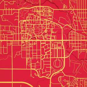 Iowa State University Campus Map Art by City Prints