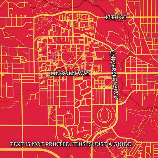 Iowa State University Campus Map Art by City Prints - Image 2