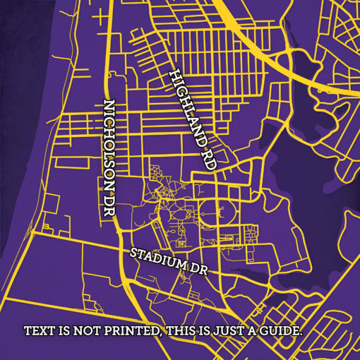 Louisiana State University Campus Map Art by City Prints - Image 2