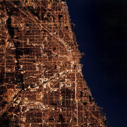 Chicago, Illinois at Night by City Prints