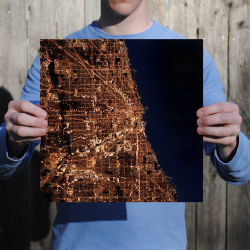 Chicago, Illinois at Night by City Prints - Image 2