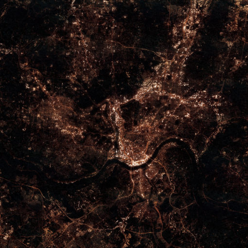 Cincinnati, Ohio at Night by City Prints