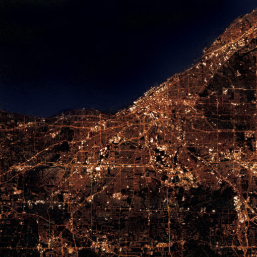 Cleveland, Ohio at Night by City Prints