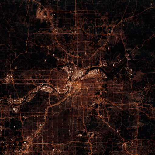 Kansas City, Missouri at Night by City Prints