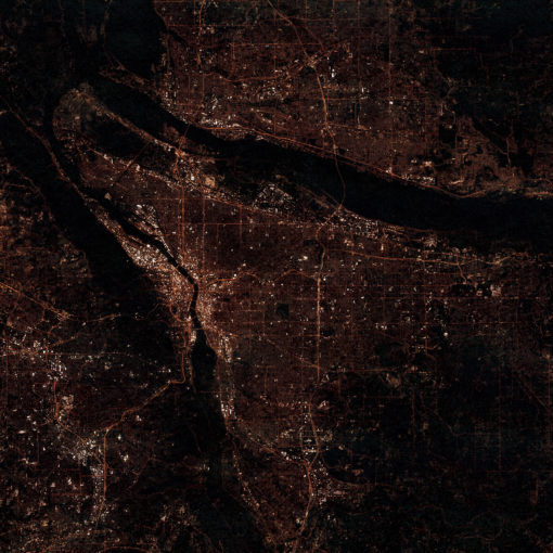 Portland, Oregon at Night by City Prints