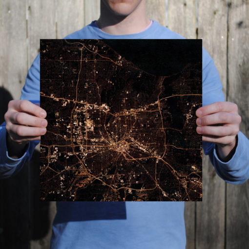 Rochester, New York at Night by City Prints - Image 2