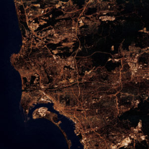 San Diego, California at Night by City Prints