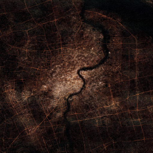 Shanghai, China at Night by City Prints