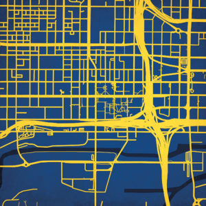 Marquette University Campus Map Art by City Prints