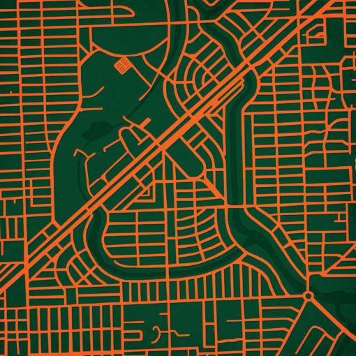 University of Miami Campus Map Art by City Prints