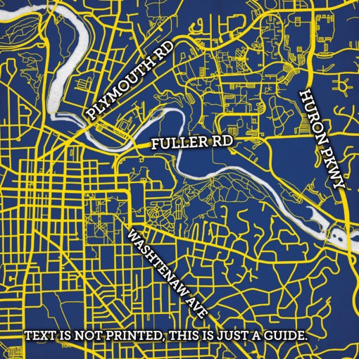University of Michigan Campus Map Art by City Prints - Image 2