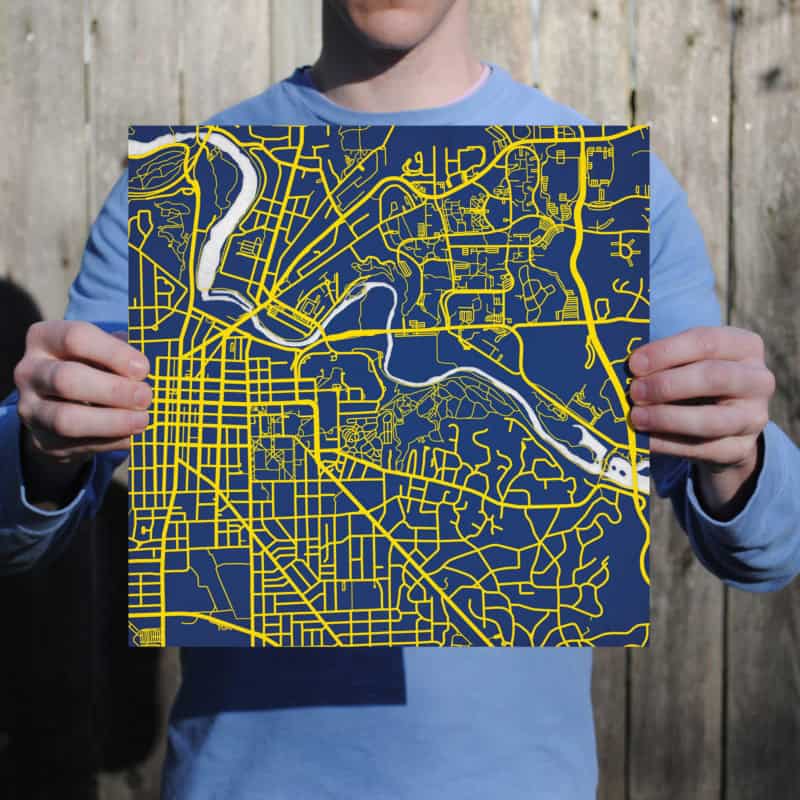 University of Michigan Campus Map Art by City Prints - The Map Shop