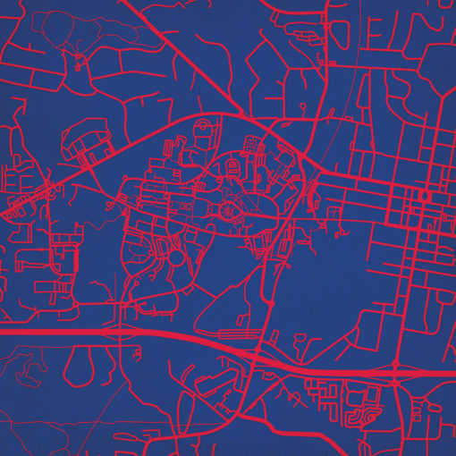 University of Mississippi Campus Map Art by City Prints