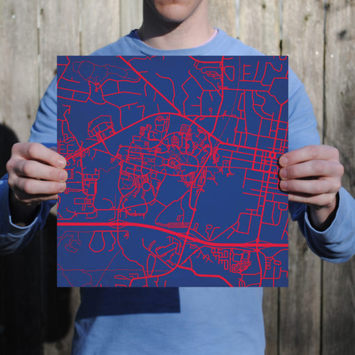 University of Mississippi Campus Map Art by City Prints - Image 3