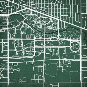 Michigan State University Campus Map Art by City Prints