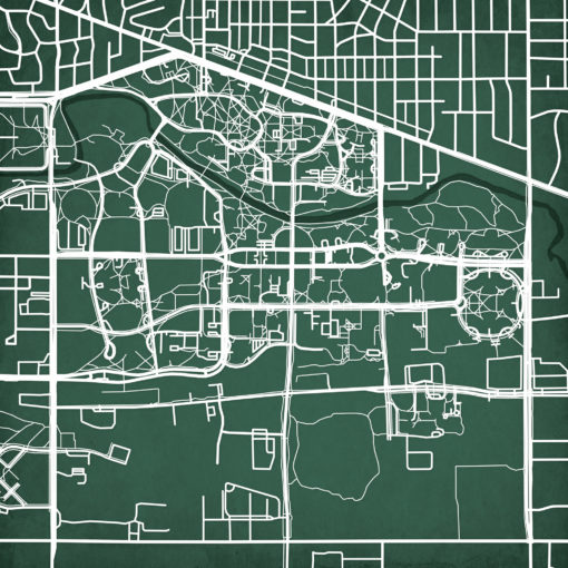 Michigan State University Campus Map Art by City Prints