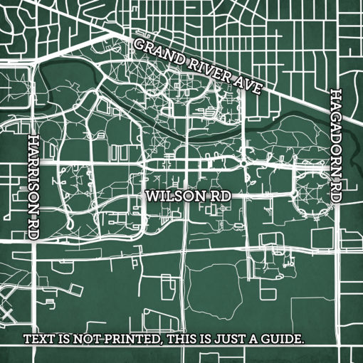 Michigan State University Campus Map Art by City Prints - Image 2