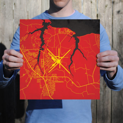 Marine Corps Air Station Cherry Point Map Art by City Prints - Image 2