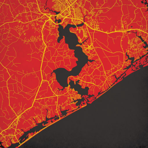 Camp Lejeune Map Art by City Prints