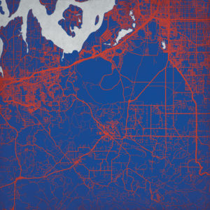 Joint Base Lewis-McChord Map Art