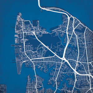 Naval Station Norfolk Map Art by City Prints