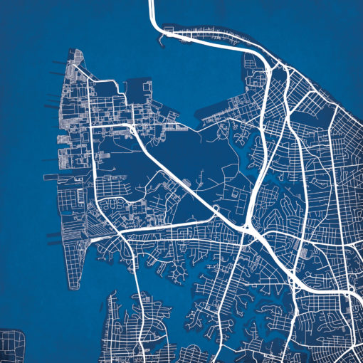 Naval Station Norfolk Map Art by City Prints