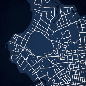United States Merchant Marine Academy Campus Map Art by City Prints