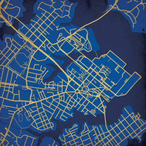 United States Naval Academy Campus Map Art by City Prints