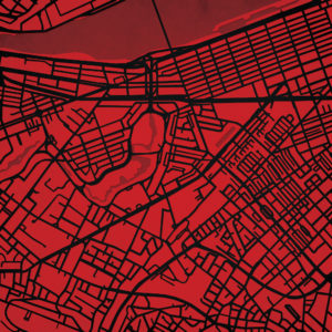 Northeastern University Campus Map Art by City Prints