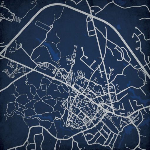 University of New Hampshire Campus Map Art by City Prints