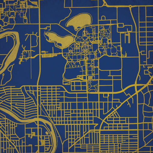 University of Notre Dame Campus Map Art by City Prints