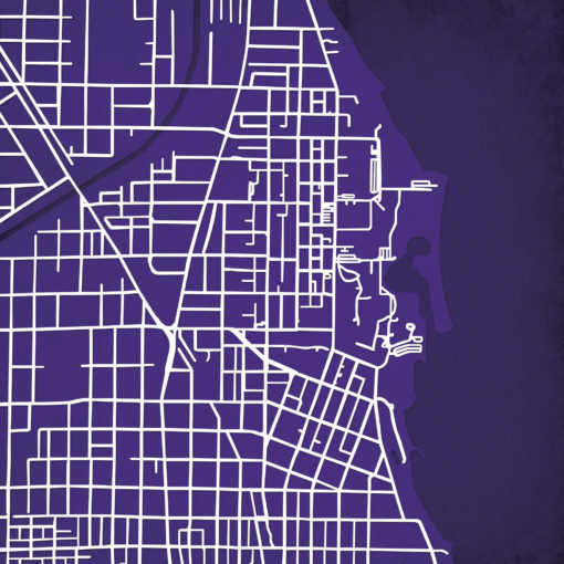 Northwestern University Campus Map Art by City Prints