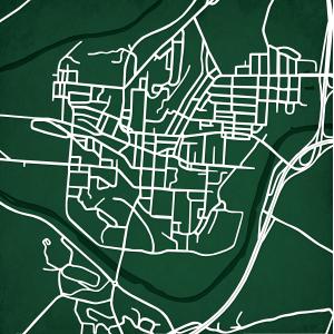 Ohio University Campus Map Art by City Prints