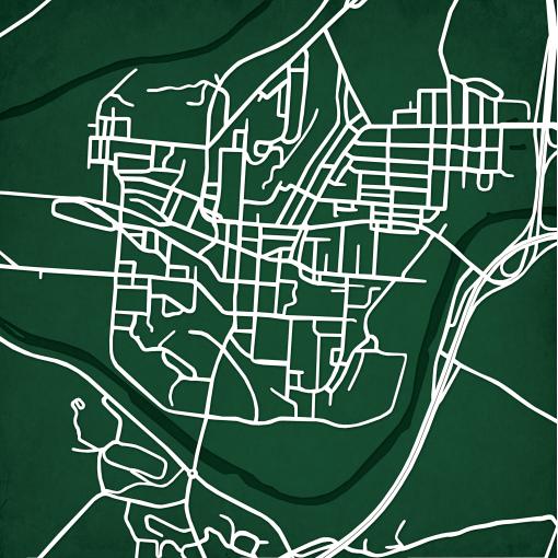Ohio University Campus Map Art by City Prints