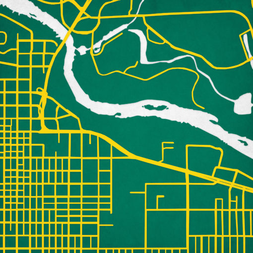 University of Oregon Campus Map Art by City Prints