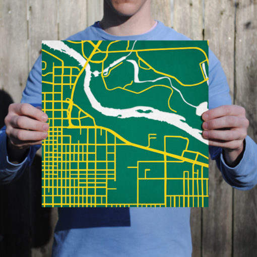 University of Oregon Campus Map Art by City Prints - Image 3